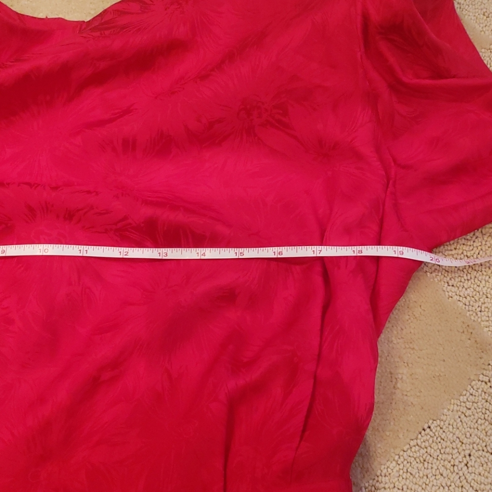 Argenti Vintage Red Silk Dress, Sz 12 - Picture 4 of 12